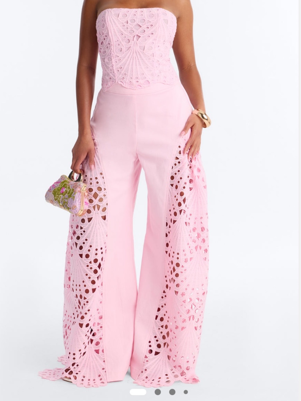 Fashion Nova Pink Carmen Corset Pant Set